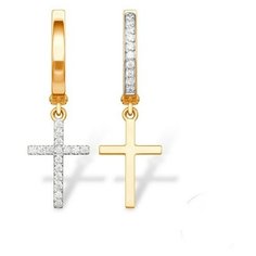 Серьги The Jeweller, красное золото, 585 проба, фианит, , золотистый