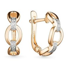 Серьги The Jeweller, красное золото, 585 проба, фианит, , золотистый