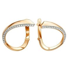 Серьги The Jeweller, красное золото, 585 проба, фианит, , золотистый