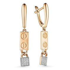 Серьги The Jeweller, красное золото, 585 проба, фианит, , золотистый
