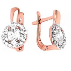 Серьги The Jeweller, красное золото, 585 проба, фианит, , золотистый