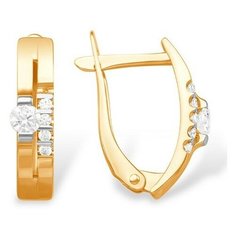 Серьги The Jeweller, красное золото, 585 проба, фианит, , золотистый