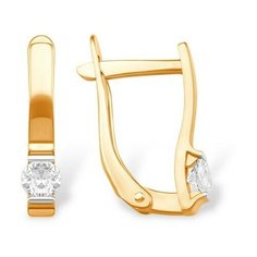 Серьги The Jeweller, красное золото, 585 проба, фианит, , золотистый