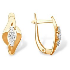 Серьги The Jeweller, красное золото, 585 проба, фианит, , золотистый