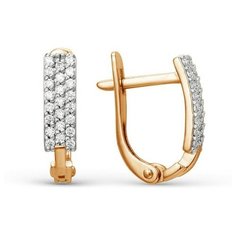 Серьги The Jeweller, красное золото, 585 проба, фианит, , золотистый