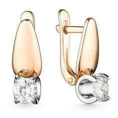 Серьги The Jeweller, красное золото, 585 проба, фианит, , золотистый