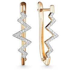 Серьги The Jeweller, красное золото, 585 проба, фианит, , золотистый