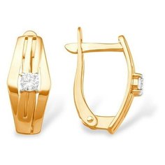Серьги The Jeweller, красное золото, 585 проба, фианит, , золотистый