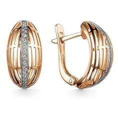Серьги The Jeweller, красное золото, 585 проба, фианит, , золотистый