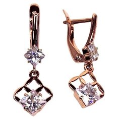 Серьги The Jeweller, красное золото, 585 проба, фианит, , золотистый