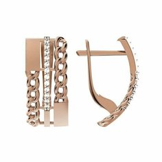 Серьги The Jeweller, красное золото, 585 проба, фианит, , золотистый
