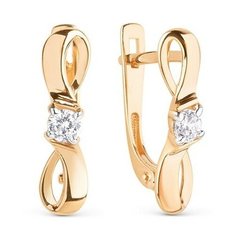 Серьги The Jeweller, красное золото, 585 проба, фианит, , золотистый