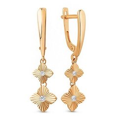 Серьги The Jeweller, красное золото, 585 проба, фианит, , золотистый