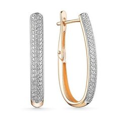 Серьги The Jeweller, красное золото, 585 проба, фианит, , золотистый