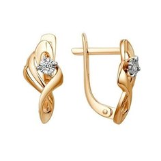 Серьги The Jeweller, красное золото, 585 проба, фианит, , золотистый