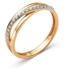 Кольцо The Jeweller, красное золото, 585 проба, фианит, размер 15.5