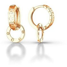 Серьги конго The Jeweller, красное золото, 585 проба, , золотистый