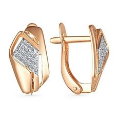 Серьги The Jeweller, красное золото, 585 проба, фианит, , золотистый