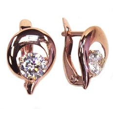 Серьги The Jeweller, красное золото, 585 проба, фианит, , золотистый