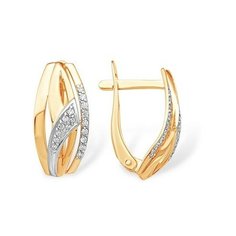 Серьги The Jeweller, красное золото, 585 проба, фианит, , золотистый