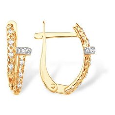 Серьги The Jeweller, красное золото, 585 проба, фианит, , золотистый
