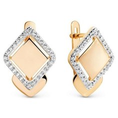 Серьги The Jeweller, красное золото, 585 проба, фианит, , золотистый