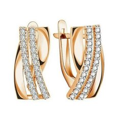 Серьги The Jeweller, красное золото, 585 проба, фианит, , золотистый