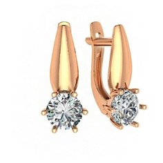 Серьги The Jeweller, красное золото, 585 проба, фианит, , золотистый