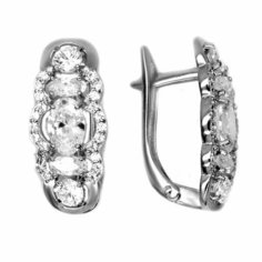 Серьги The Jeweller, серебро, 925 проба, фианит