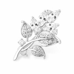 Брошь The Jeweller, серебро, 925 проба, фианит