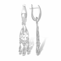 Серьги The Jeweller, серебро, 925 проба, фианит
