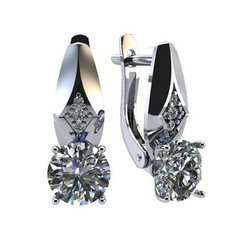 Серьги The Jeweller, серебро, 925 проба, фианит