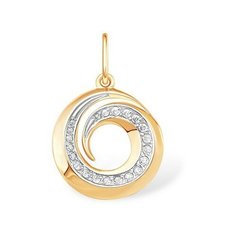 Подвеска The Jeweller, красное золото, 585 проба, фианит, золотистый