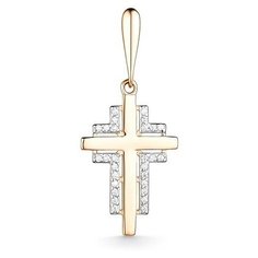 Подвеска The Jeweller, красное золото, 585 проба, фианит, золотистый
