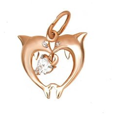 Подвеска The Jeweller, красное золото, 585 проба, фианит, золотистый