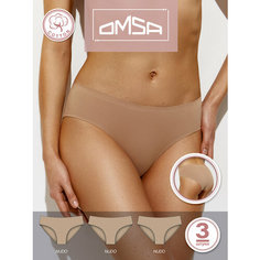 Трусы Omsa Invisible, комплект из 3 шт., размер 50(XL), nudo