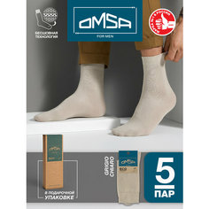 Носки Omsa, комплект, 5 пар, размер 39-41, grigio chiaro