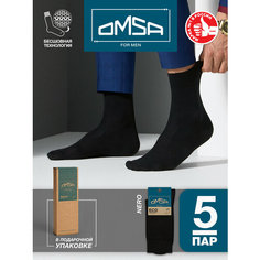 Носки Omsa, комплект, 5 пар, размер 42-44, nero