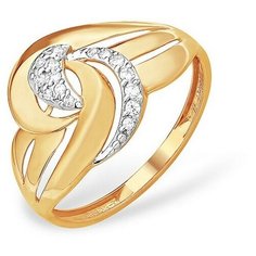 Кольцо The Jeweller, красное золото, 585 проба, фианит, размер 22