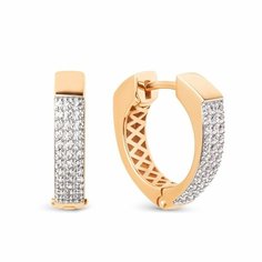 Серьги Яхонт, красное золото, 585 проба, фианит, , бесцветный