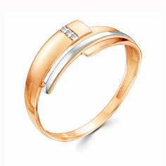 Кольцо Яхонт, золото, 585 проба, фианит, размер 17.5, бесцветный