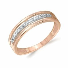 Кольцо Яхонт, красное золото, 585 проба, фианит, размер 16, бесцветный