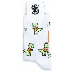 Носки Super socks Леди Дино, размер 35-40, белый