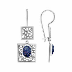 Серьги Яхонт, серебро, 925 проба, авантюрин, , синий