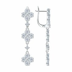 Серьги Яхонт, серебро, 925 проба, фианит, , бесцветный