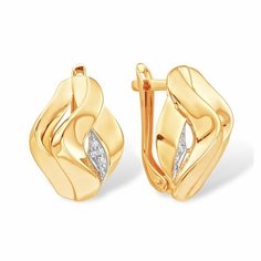 Серьги Яхонт, золото, 585 проба, фианит, , бесцветный