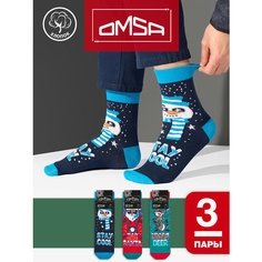 Носки Omsa OMSA for MEN STYLE, комплект, 3 пары, размер 39-41, мультиколор