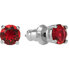 Серьги SWAROVSKI, кристаллы Swarovski, серебристый/красный