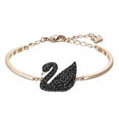 Браслет SWAROVSKI, размер 16 см, черный, золотистый