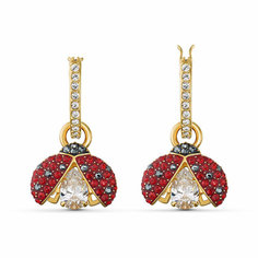 Серьги SWAROVSKI, кристаллы Swarovski, золотистый/красный